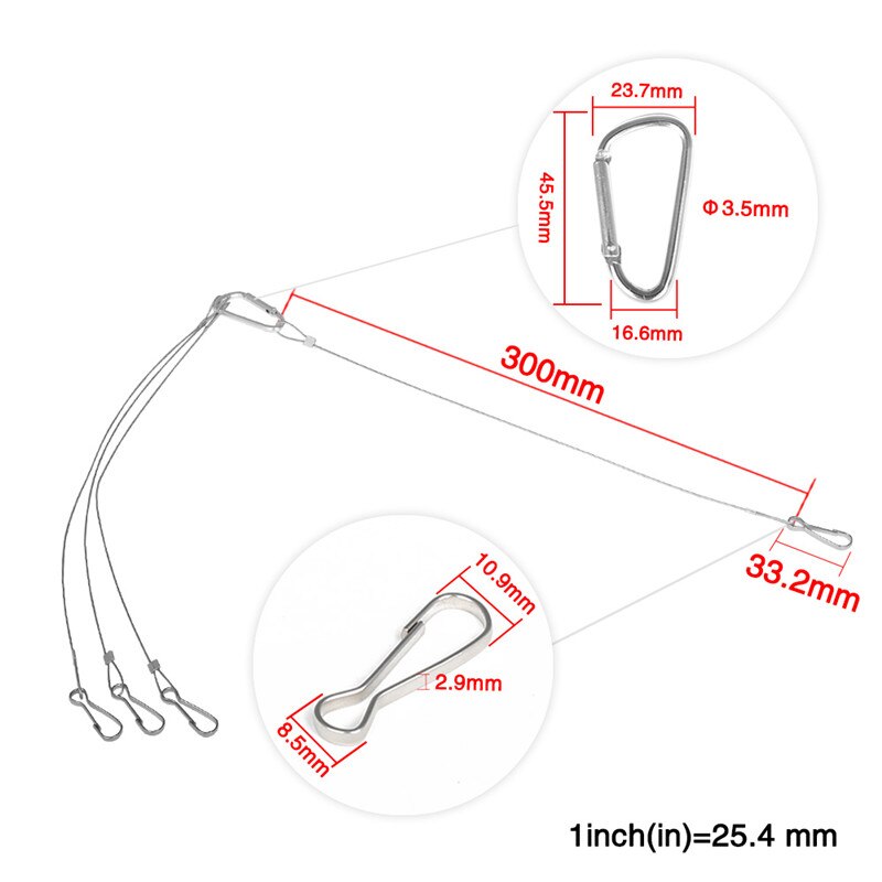 3pcs Lamp Suspension Kit Stainless Steel Hang Rope Hook Galvanized Steel Cable Hanging lights Grow light Fixtures 10kg/22lbs