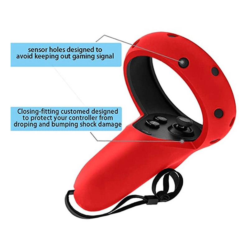 Protective Sleeve for Oculus Quest/Rift S VR Press Controller Silicone Cover Skin Handle Grip Knuckle Strap Accessories