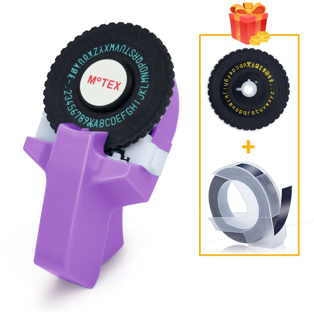 Mini Tragbare Drucker DIY Handheld Schreibmaschine Etikett Hersteller für MOTEX E101 Kennzeichnung Maschine für Dymo Band 3D Präge Manuelle Band: Violett Schreibmaschine