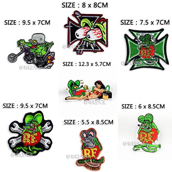 7pcs/Set Rat Fink Patch Stickers Rod RatFink Badge... – Vicedeal