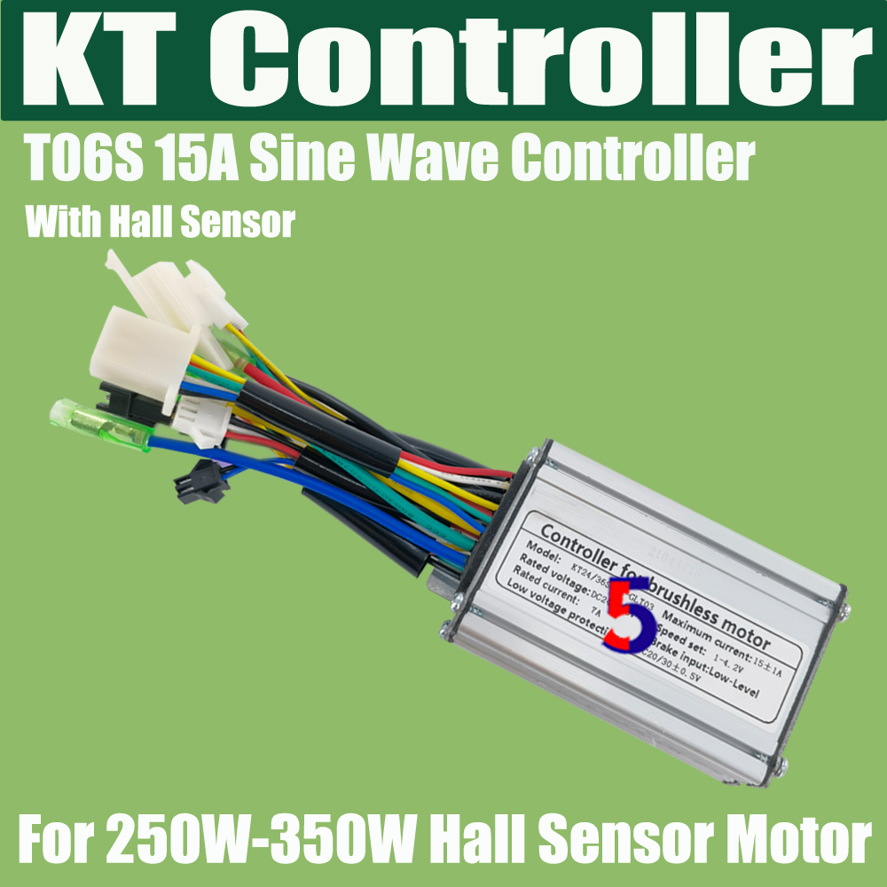 K elcykel kt-kontroller akm-motor bafang-motor kraftfull kontroller 250w 350w 500w 1000 w 24v 36v 48v 15a 22a 30a 40a för kt-display: Svart