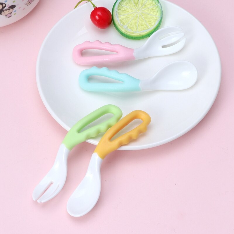 1 setti vauvan lusikka haarukkasarja astiasto turvalliset ruokintatarvikkeet bpa ilmaisia turvavälineitä lapsille vauvan lusikkahaarukka 2 kpl setti