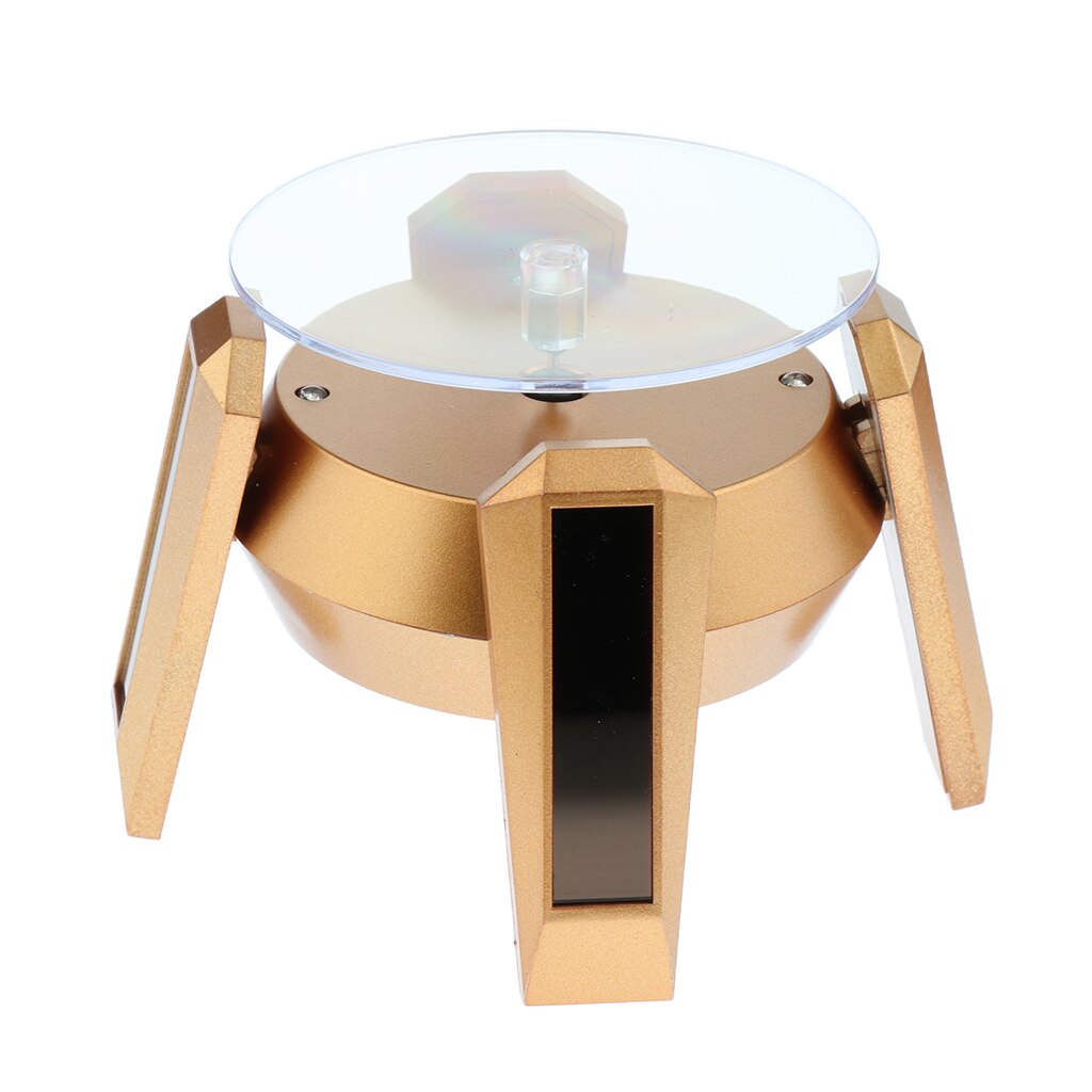 Led Light Roterende Display Base Stand Voor Sieraden Ketting Hanger Showcase: Golden