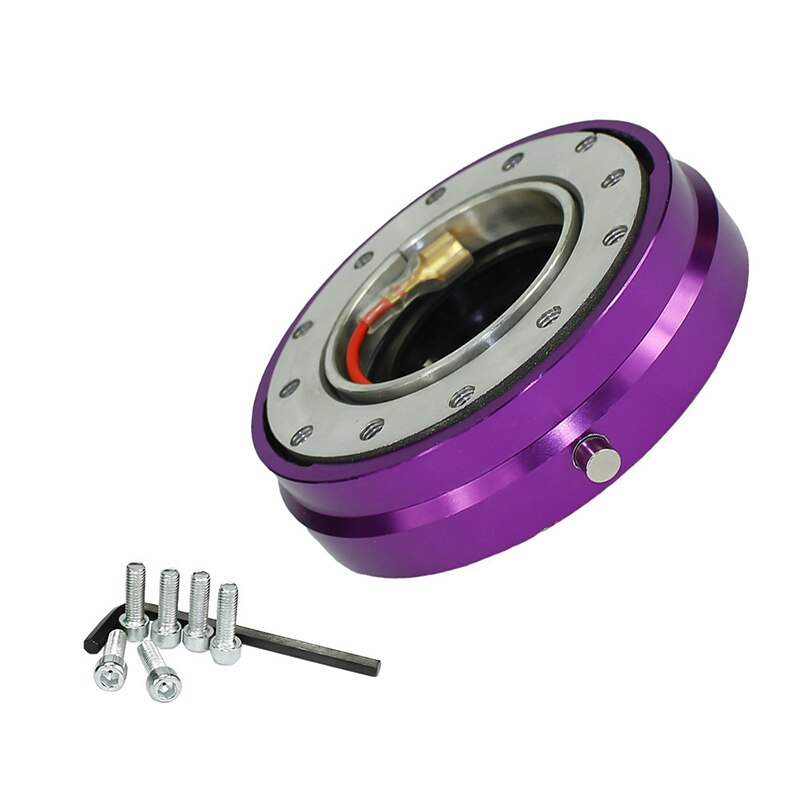 Hamsit Racing Modified Steering Wheel Thin Quick Release Device Kit 7 Color Accessories High-end Security anti-theft convenient: Purple