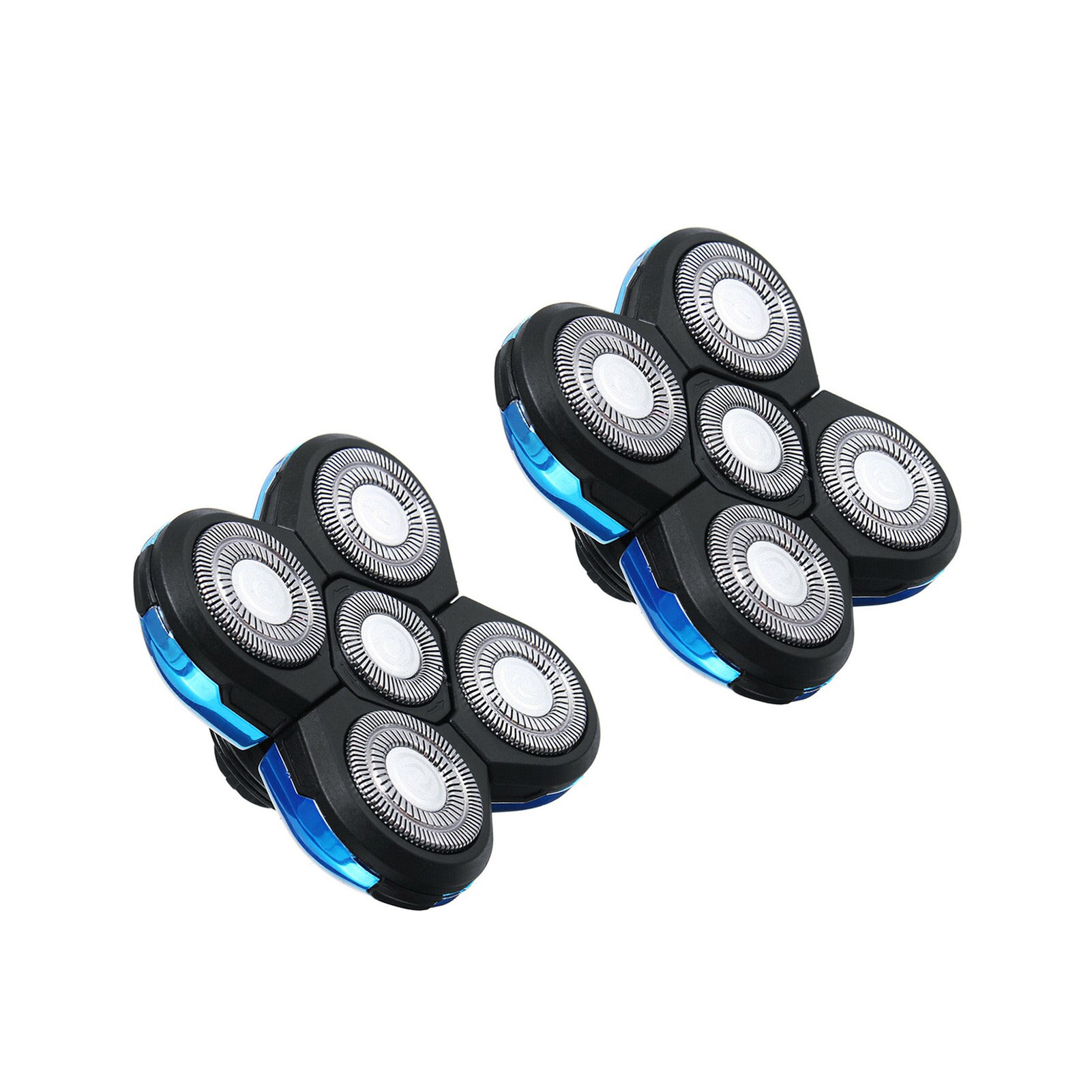 5 Heads Shaving Blade Floating Universal Hair Trimmer Beard Electric Razor Shaver Head Double Ring Cutter Replacement Practical: Blue / L