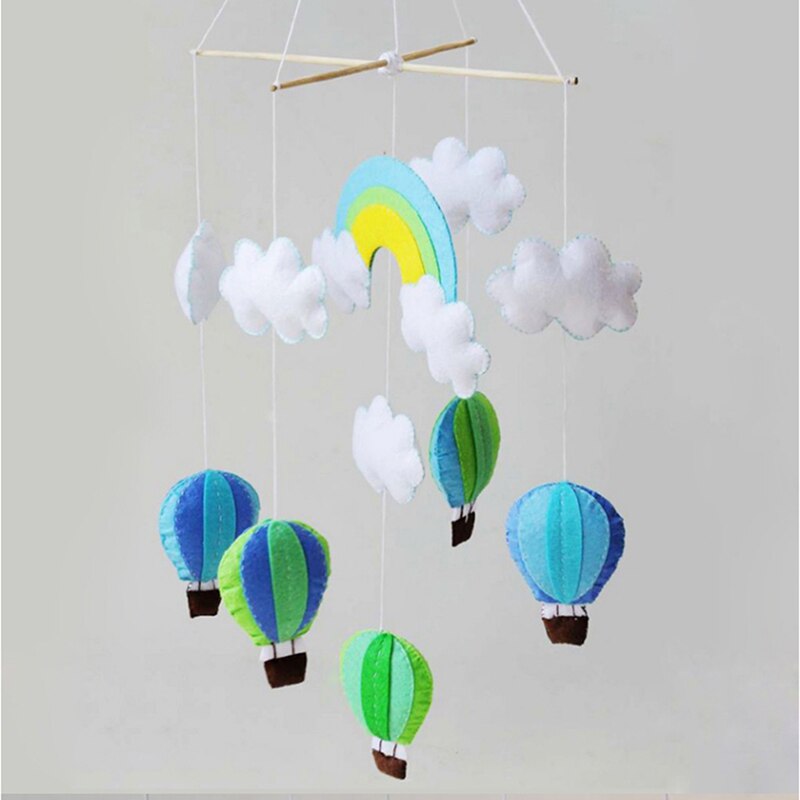 3D Creatieve Diy Pakket Kleurrijke Thermische Ballon Cloud Eolische Bells Gebruikt Te Versieren Kinderen Slaapkamer Vilt Ambachtelijke Pack