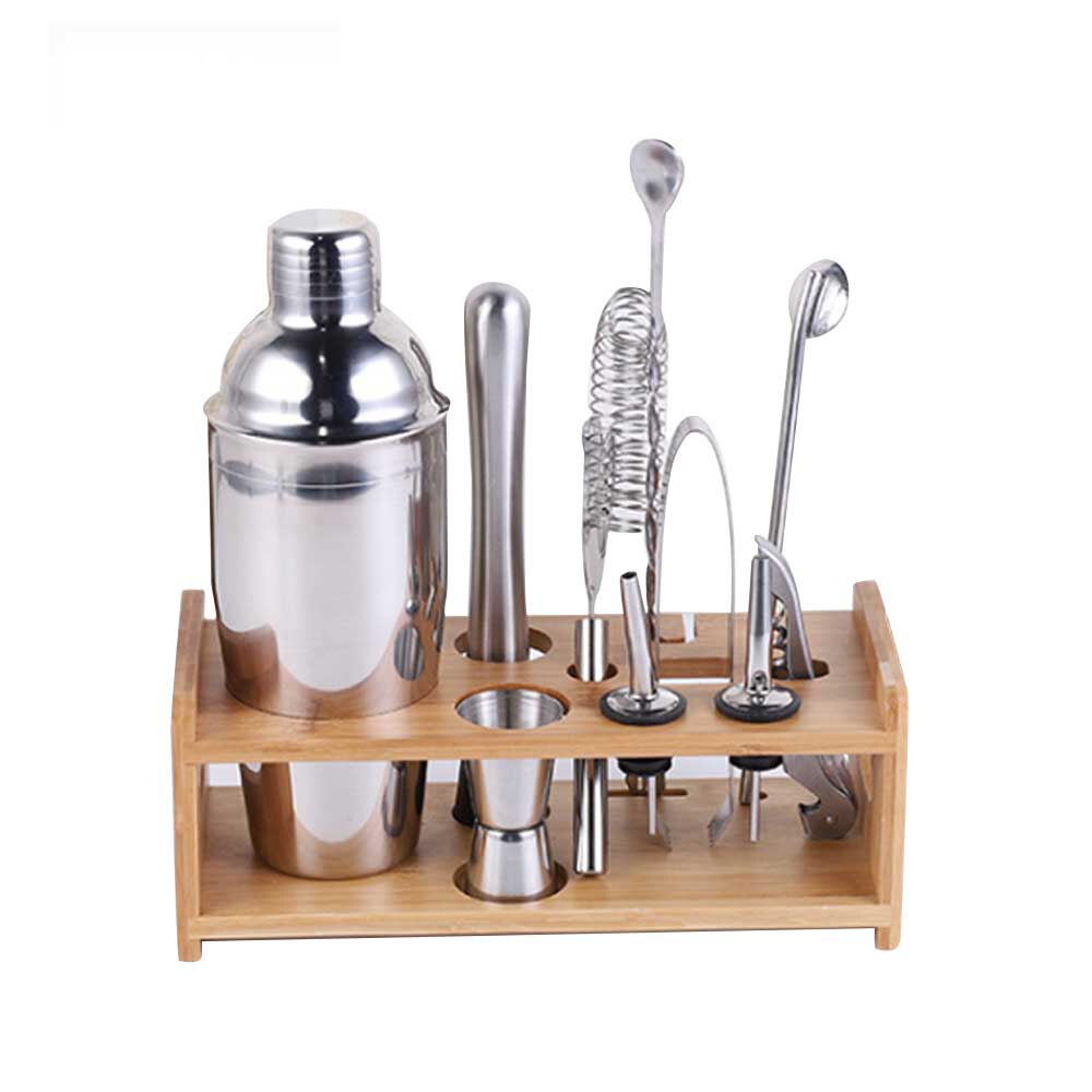 Bar Shaker Cocktail Zubehör Barware Boston Trinken Für Bartender Set Jigger Werkzeuge Edelstahl Mixer 550/750ML Holz rack