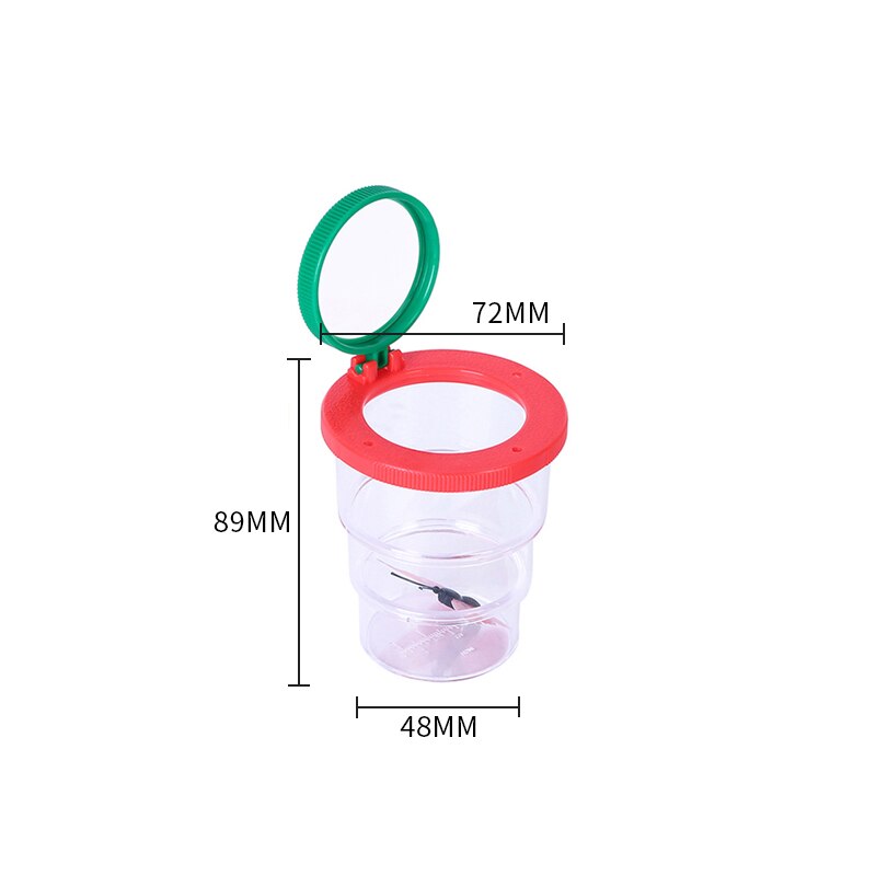 Szkło powiększające ABS soczewki akrylowe dzieci cylindryczne Gąsienica pająk owad skrzynka lupa 75*61*61mm