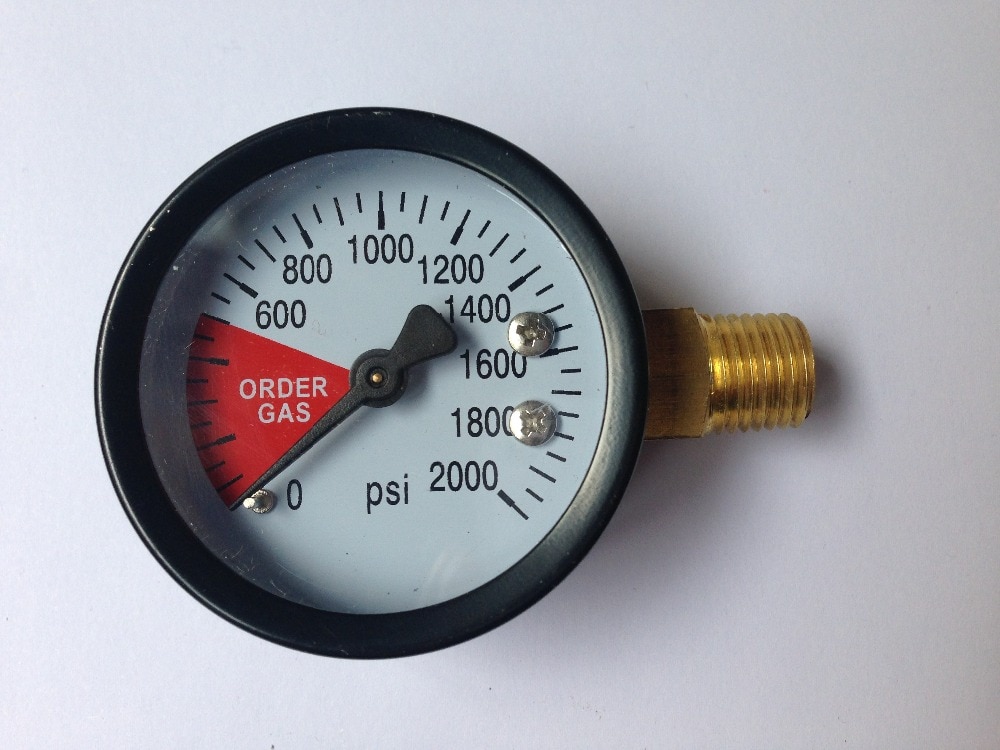 High Pressure Regulator Gauge, 0 ~ 2000 PSI, Right Hand Thread - 1/4"NPT, Co2 Regulator Replacement