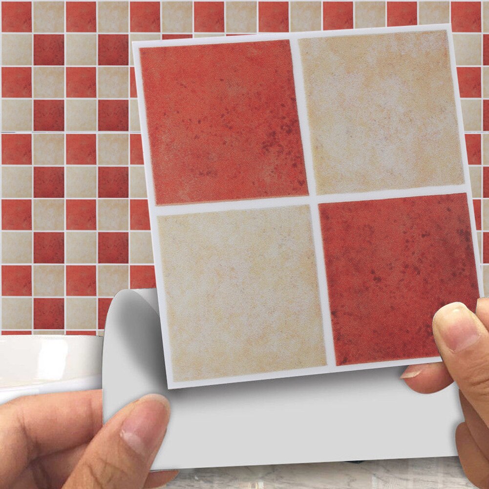 18pcs Mozaïek Tegel Transfer Stickers Zelfklevende Badkamer Keuken Slaapkamer DIY Home Festival Party Decoratie Stairs10cmX10cm