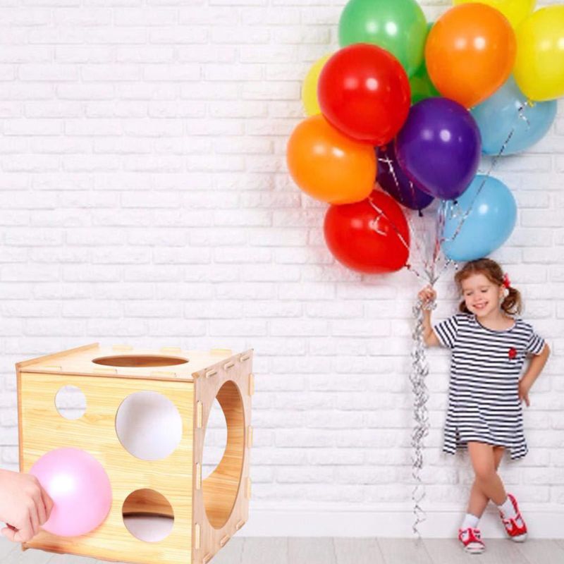 Caja medidora de globos con 11/18 agujeros, caja medidora de globos, herramienta de medición de tamaño de globo para decoración de de cumpleaños