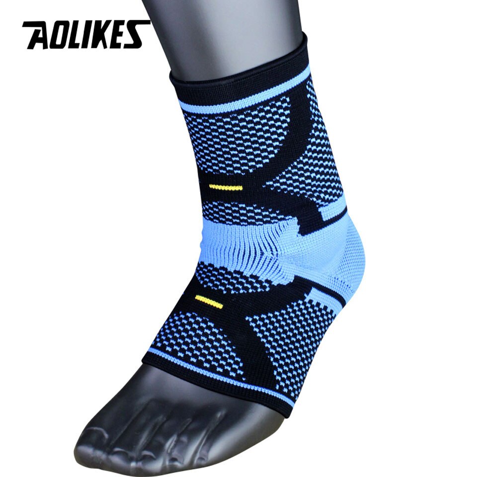 Aolikes 1Pcs Hoge Elastische Nylon Enkel Ondersteuning Brace Badminton Basketbal Voetbal Fitness Protector Enkelbrace Ondersteuning