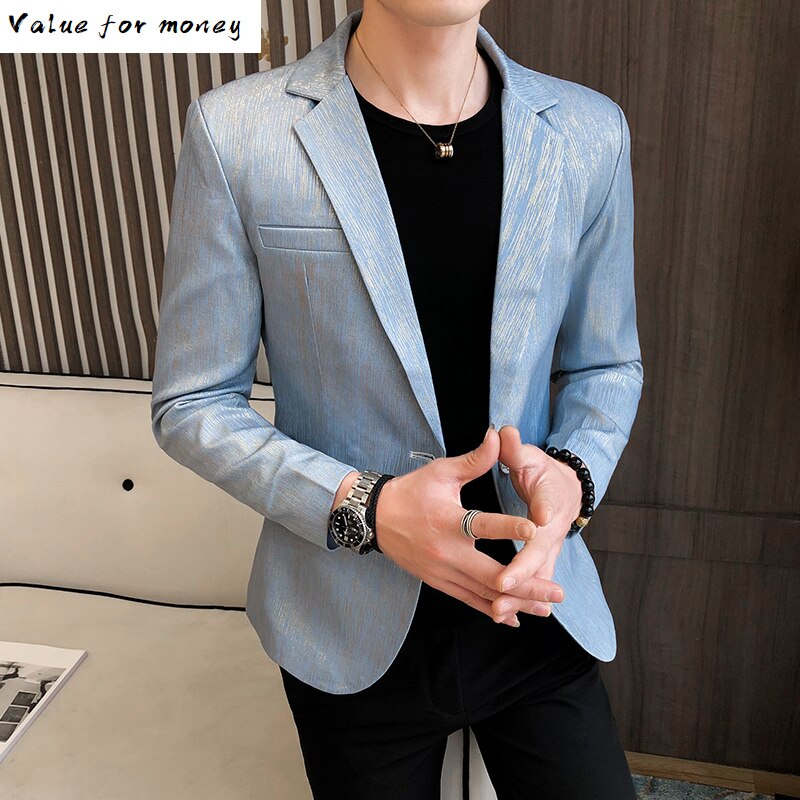 Stijlvolle pak blazer jas heren slim fit pak jas mantel heren blazer vintage england stijl roze heren blazer homme heren