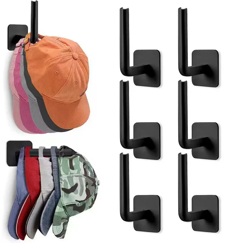 Hat Rack for Baseball Caps Adhesive Hat Hooks for Wall Cap Hanger Storage Cap Organizer No Drilling Hat Holder for Door Closet: Light Grey