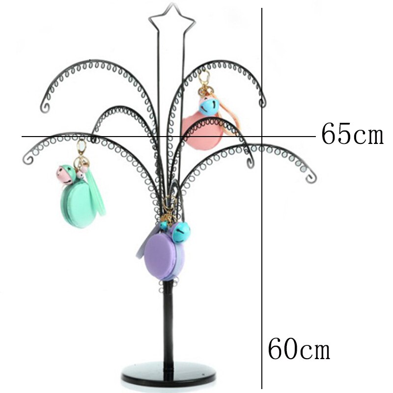 Sieradenorganizer in de vorm van een boom, hanger van metaal, oorbellen, ketting, ringhanger, armband, sieradenstandaard: Zwarte organizer