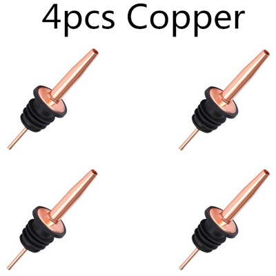 4 Stks/set Wijn Fles Schenker Stopper Rvs Wijn Liquor Geest Schenker Free Flow Wijnfles Schenktuit Stopper Bar tool: 4pcs Copper