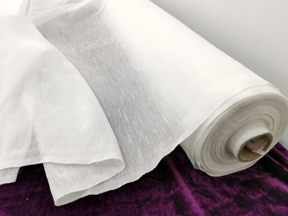 1 meter X 1.4 meter Natural White Slub silk linen gauze fabric summer clothing textile