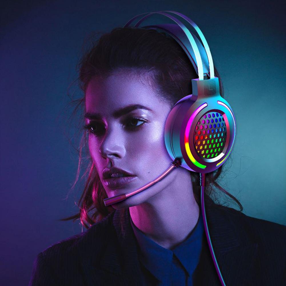 M12 Noise Reduction RGB Lighting 7.1 USB Wired Headphone Gaming Headset with Microphone for Desktop Computer Laptop