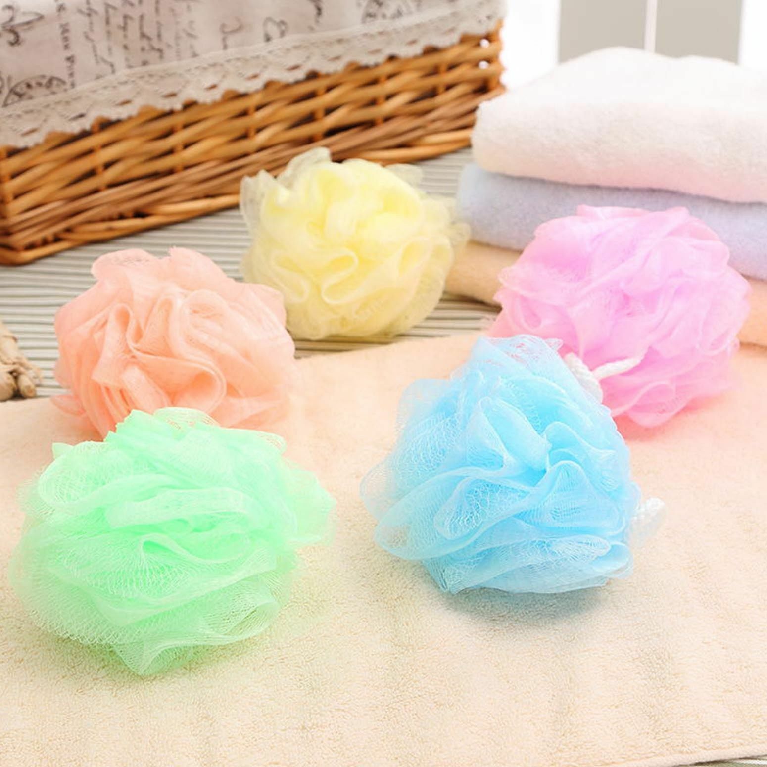 Bad Douche Zeep Bubble Body Wash Exfoliëren Scrub Puff Spons Mesh Net Ball Zachte