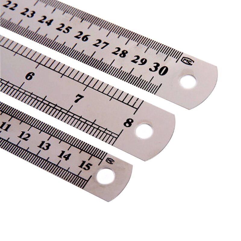 Students Stainless Steel Ruler Metal For Drawing School Learn Drawing Ruler Cutting Ruler