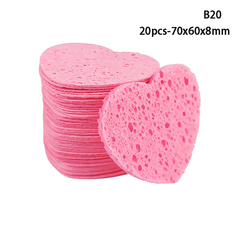 10/20PCS Reusable Face Cleaning Sponge Pad Exfoliator Mask Facial SPA Massage Makeup Removal Thicker Compress Natural Cellulose: Other