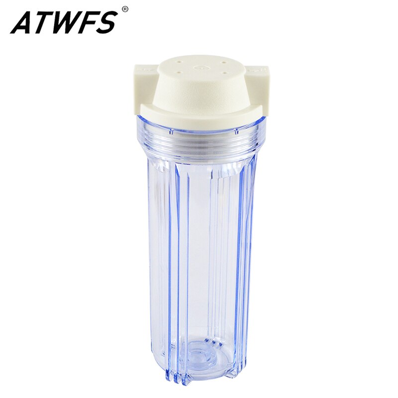 ATWFS 10 "boîtier de filtre à eau 1/4" ou 1/2 ''Ports bol transparent pour Aquarium purificateur d'eau sous évier/osmose inverse