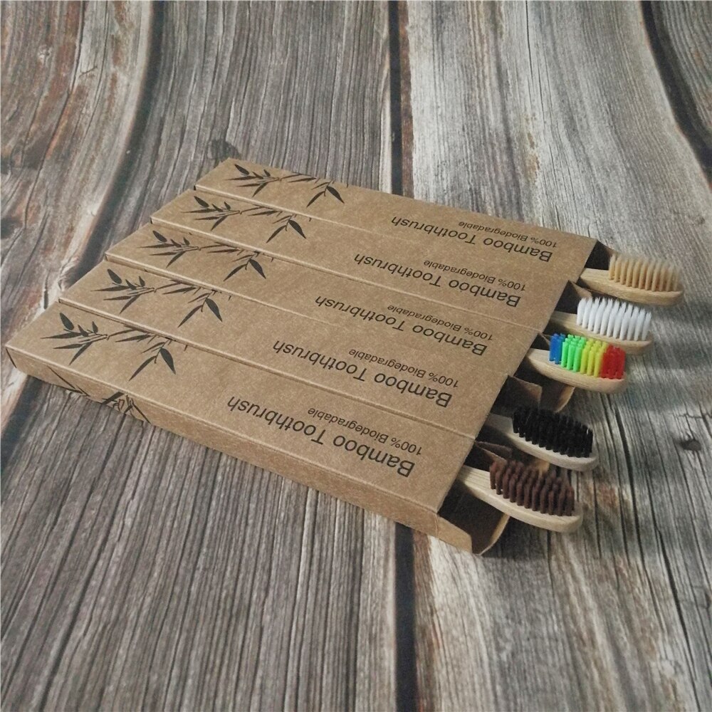 40 Pack Zahnbürste Umweltfreundliche Regenbogen Bambus Weiche Fibre Zahnbürste Biologisch Abbaubar Zähne Pinsel Solide Bambus Griff Zahnbürste