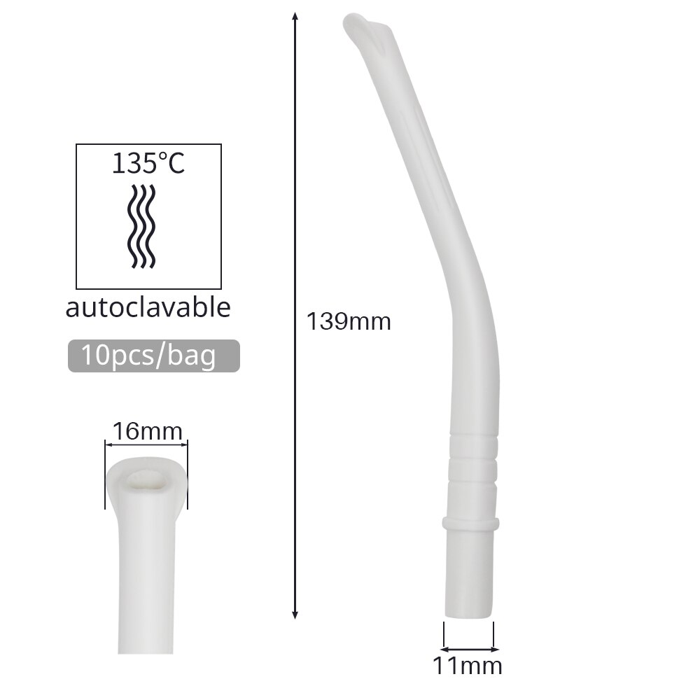 Embouts d&#39;aspiration dentaire forte Autoclavable, embouts d&#39;évacuation en bec de canard, Tube d&#39;aspiration de salive, matériel dentaire, 10 pièces: C