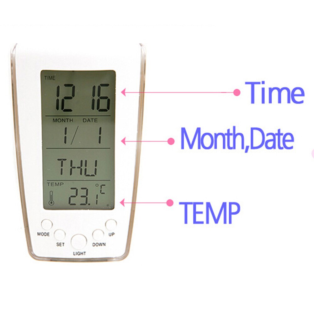 Multifunction Blue Backlight LED Calendar Temperature Display Music Alarm Clock