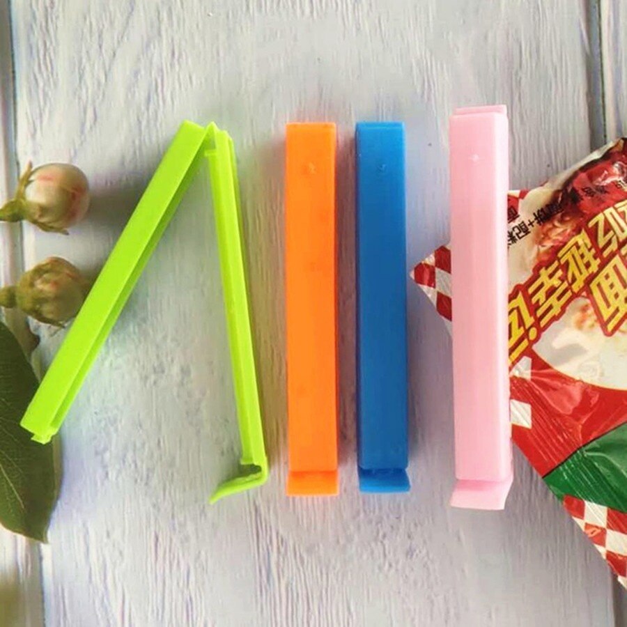 10PC przenośna kuchnia przechowywanie żywności przekąska foka klipsy robić zamykania torebek zacisk uszczelniający plastikowe klipsy spożywcze losowe cukierki kolor