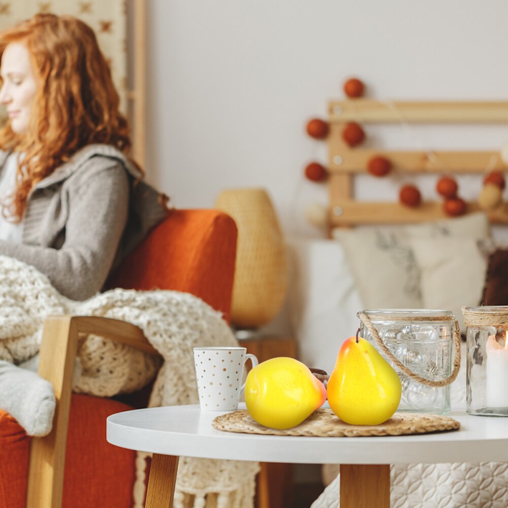 6pcs Imitation Pear Model Pear Ornament Photography Props Home Decor