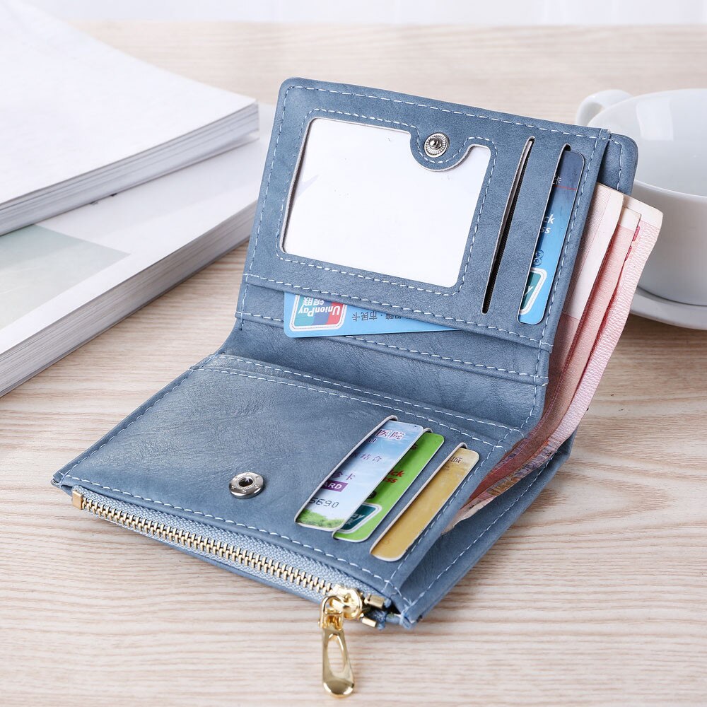 Women Simple Retro Letters Short Wallet Card Holders Handbag Simple Travel Outdoor Coin purse Ladies Mini Cluth Bag
