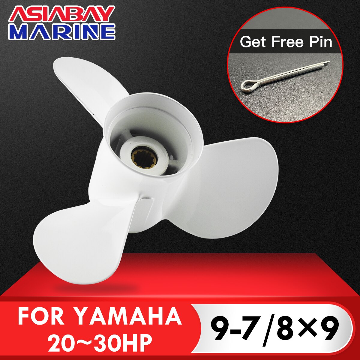 9 7/8*9 Outboard Propeller For Yamaha 20hp 25hp 30hp Boat Motor Aluminum Alloy 20 25 30 Screw 3 Blade 10 Spline Engine Part