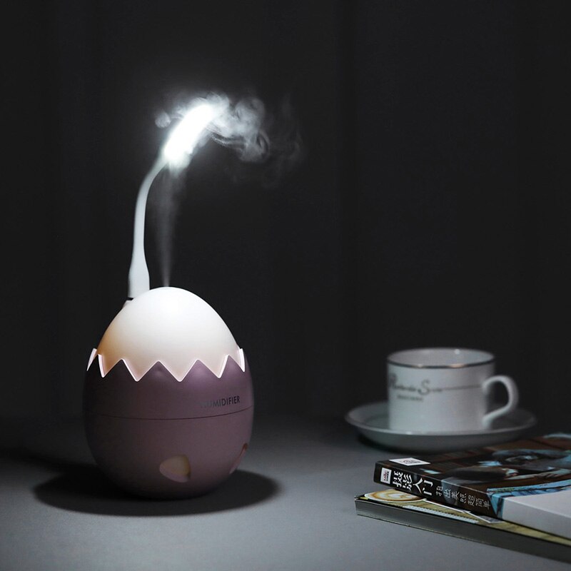 Car air freshener Eggshell Humidifier 3 in 1 Ultrasonic Air Purifier USB Fan Portable With LED Light Office Home Mist Maker
