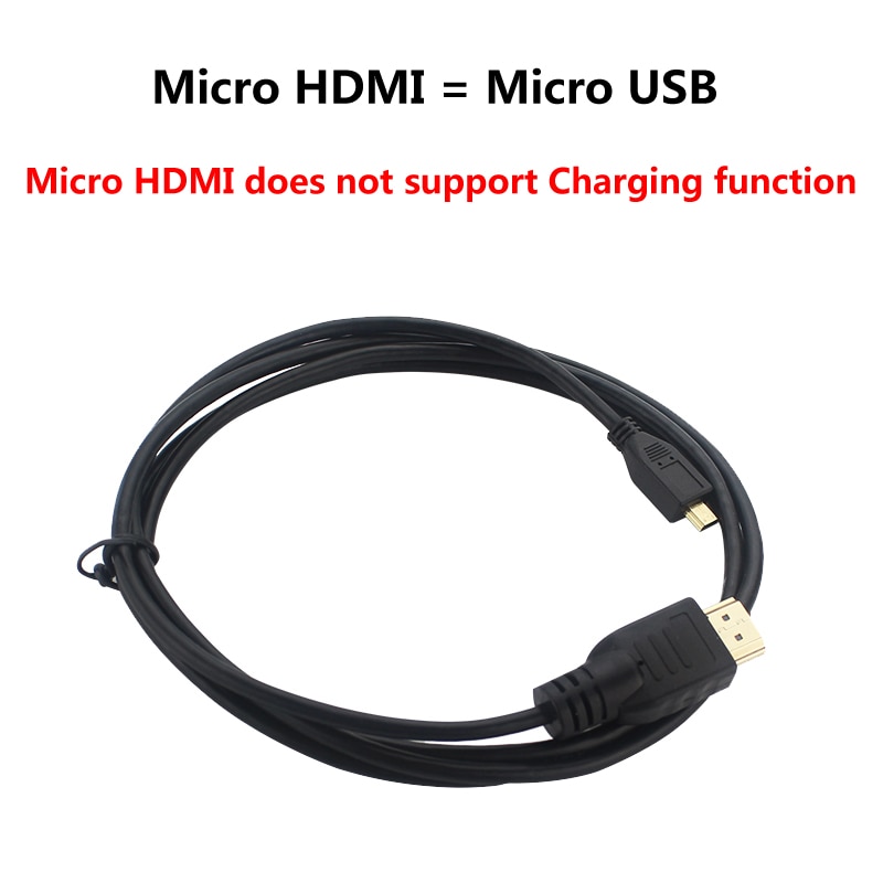 For Raspberry Pi 4 Micro HDMI to HDMI Cable Glod-Plated 3D Cable Adapter for HDTV Table Phone Raspberry Pi4 RPI000