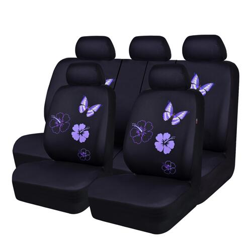 Auto-Pass Universele Auto Stoelhoezen Vlinder Cover Voor Auto 'S, Suv Auto Interieur Accessoires: Full Set Purple