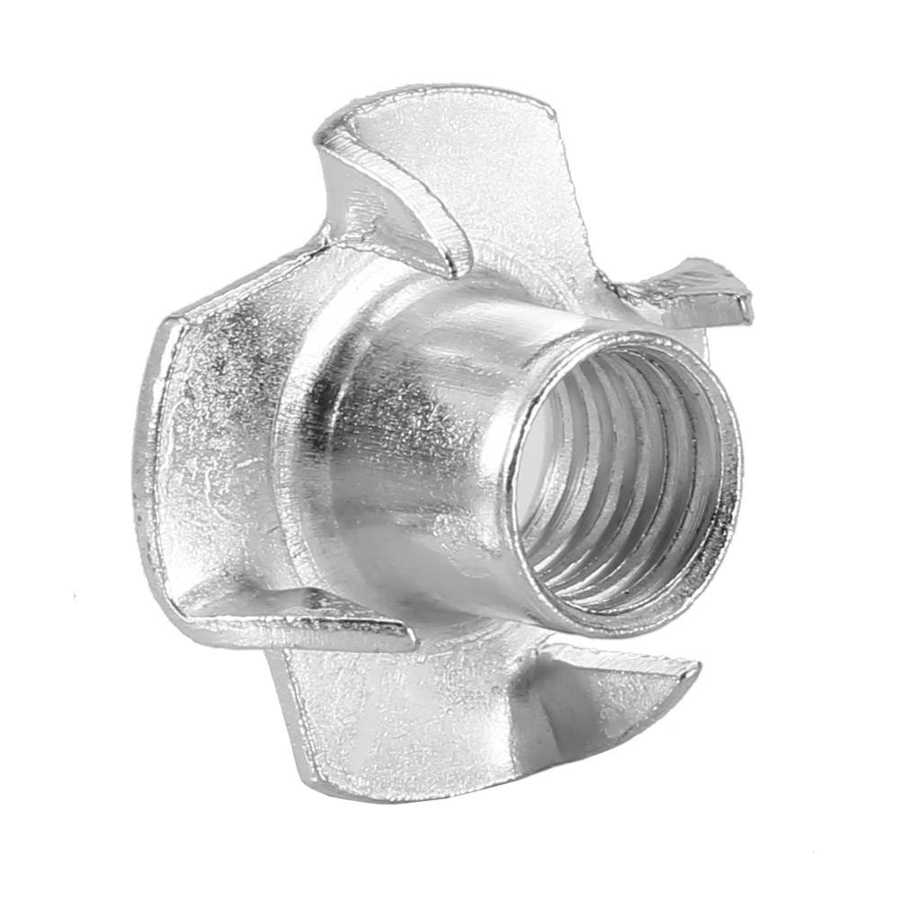 100 stk karbonstål  m8*10 firkantet t-mutter blindinnsatsmutter for tremøbler