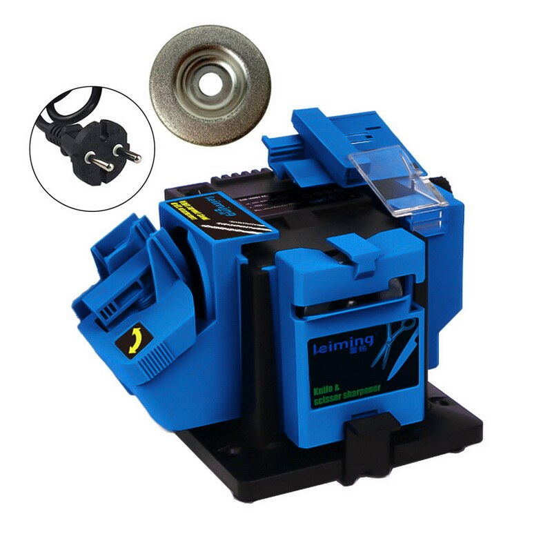 3 In 1 Professionele Elektrische Messenslijper Boor Slijpen Machine Keuken Mes Scherpere Slijper Slijper: blue EU