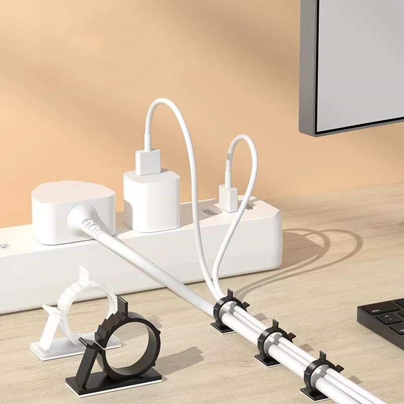 10pcs Adjustable Cable Organizer Self Adhesive Cable Clips Table Cable Management Cord Holder For Car PC TV Charging Wire Winder
