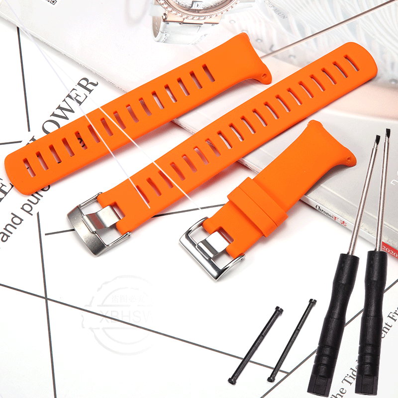 Correa de reloj de repuesto de silicona D4 para Suunto D4 D4i Novo, correa de buceo para hombres y mujeres, pulsera deportiva resistente al agua con hebilla: Naranja