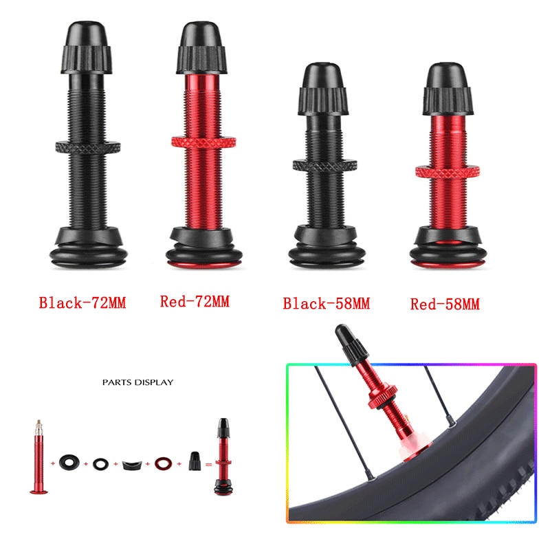 58Mm/72Mm Mtb Racefiets Extender Kleppen Ultralichte Aluminium Met Tubeless Fiets Ventiel Fiets valve Tire Accessoires
