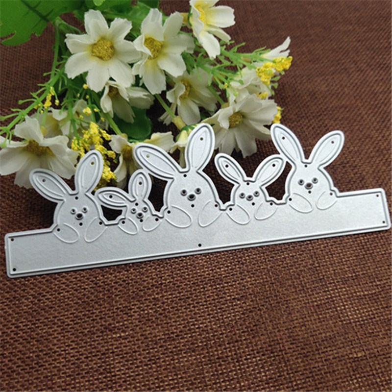 Pâques lapin famille métal découpe meurt pochoir pour bricolage Scrapbooking Album Photo gaufrage papier cartes artisanat découpe
