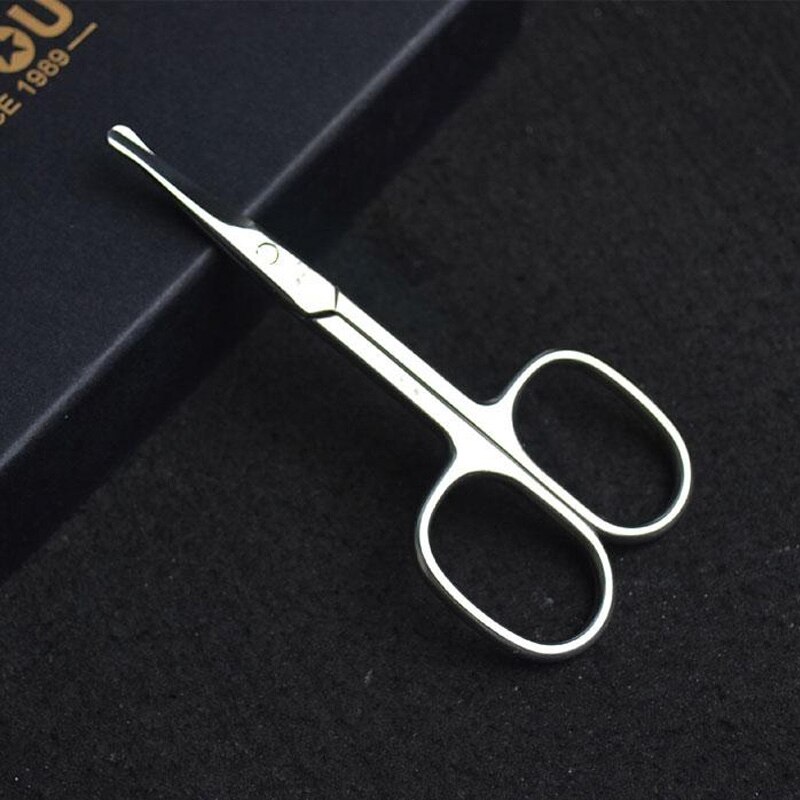 Makeup Scissors Ladies Eyebrows Small Scissors Stainless Steel Round Head Cut Nose Hair Scissors Male Shaved Nose Hair Trimmer