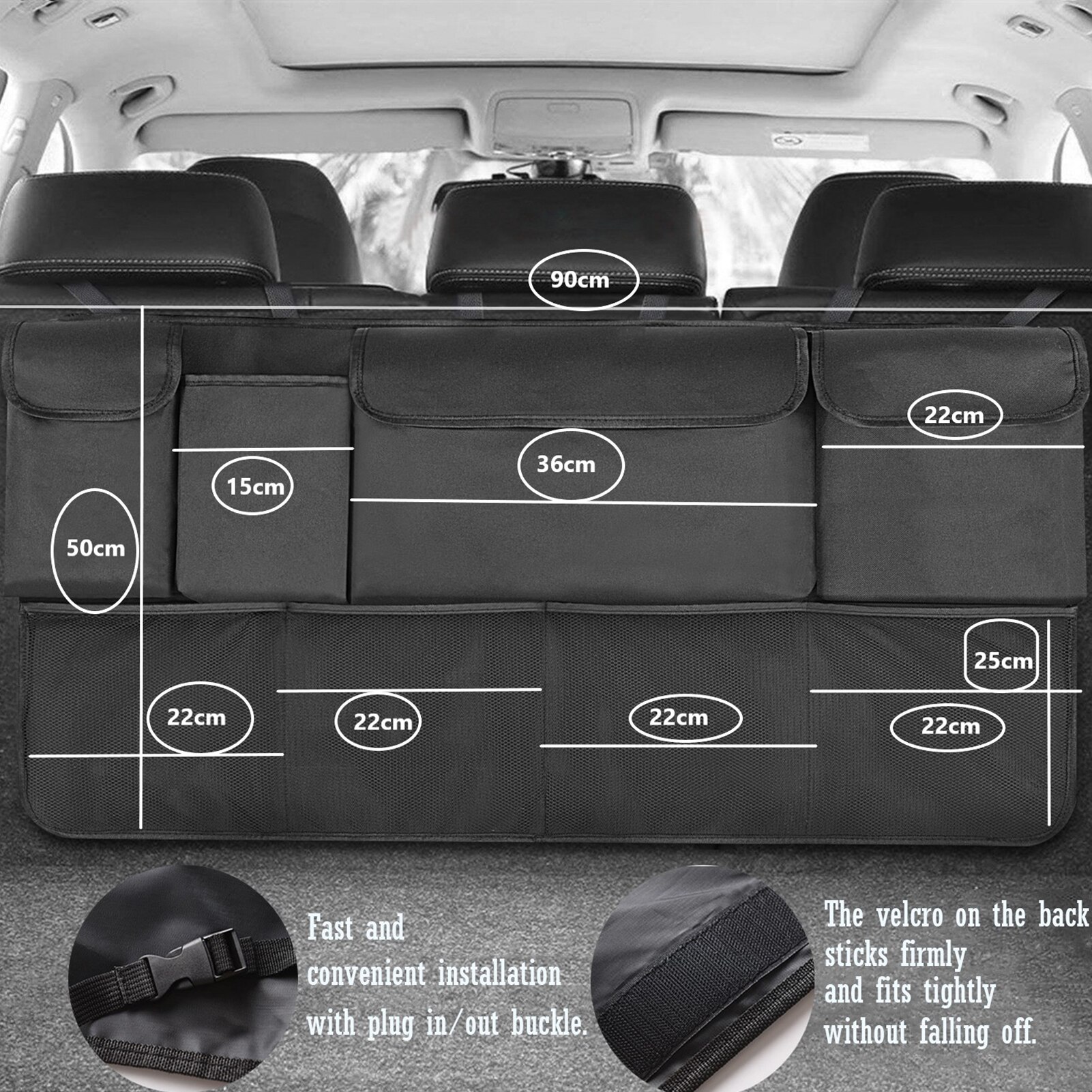 NEW Car Trunk Organizer sedile posteriore Organizer per appendere sedile posteriore per auto borsa di stoccaggio ordinata poliestere 600D grande capacità