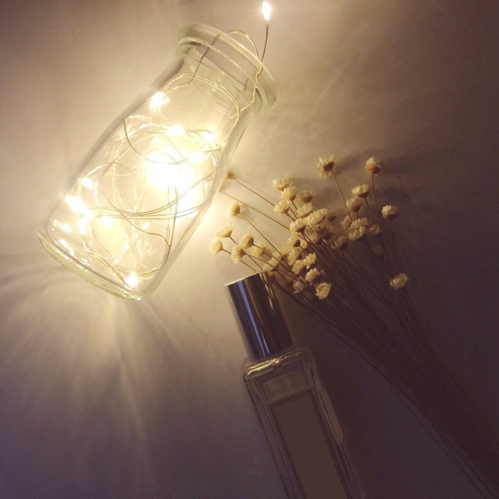 Batterijgevoede 3 meter lange lichtslinger met 30 leds, kerstversiering voor bruiloften, feestdecoraties, koperdraad lichtslinger: Warm wit