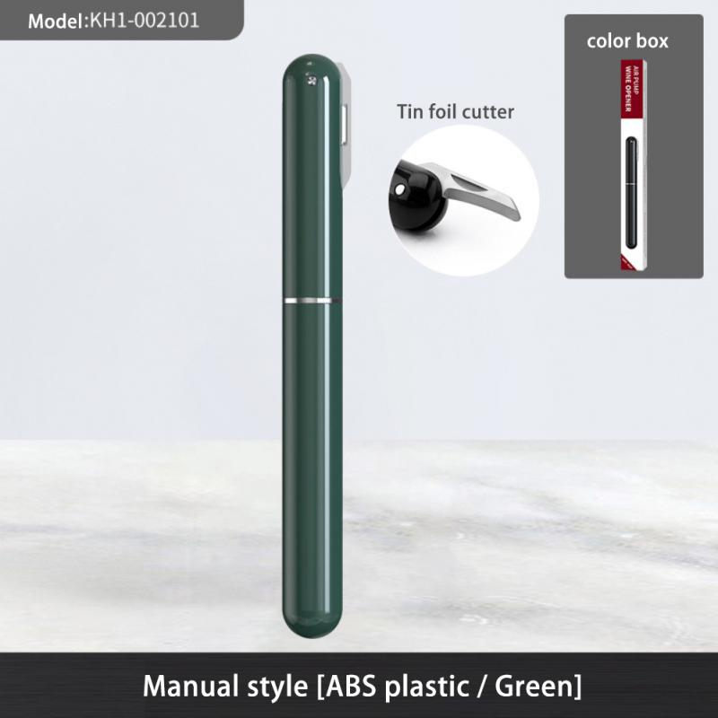 Sacacorchos a Presión para Botellas, Abridor Portátil de Acero Inoxidable, Seguro y Ecológico, Especial para Abrir Botellas de Vino, Accesorios para Barra de Bebidas: 03 green