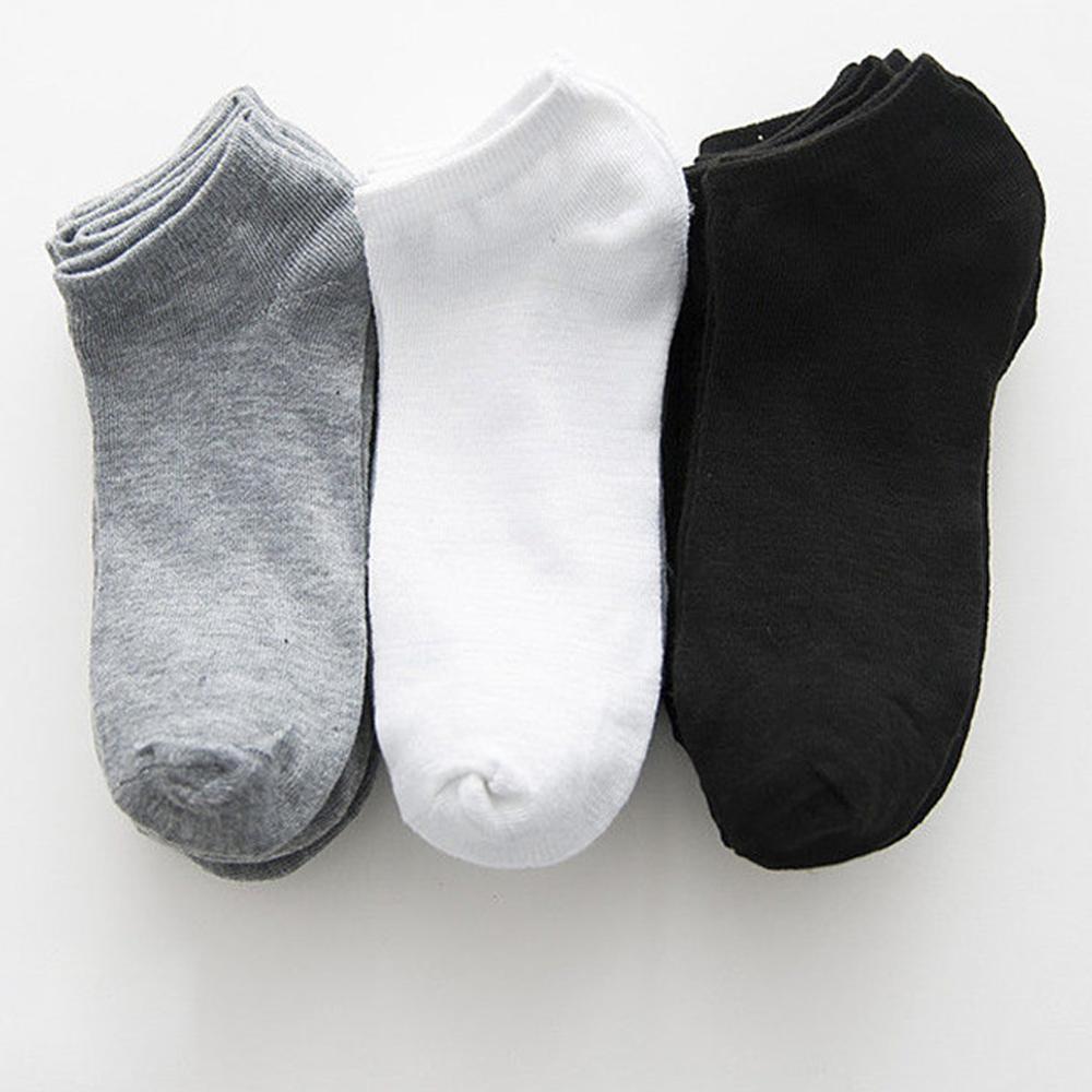 Casual strumpor herr no show strumpor solid bomull utomhus sport strumpor liten fot häl skydd båt strumpor svarta strumpor