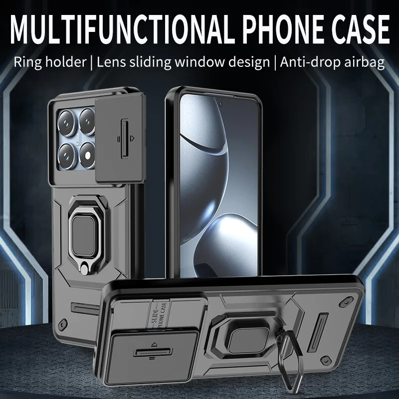 Stoßfeste Rüstungs-Metallringhülle für Xiaomi 15T Pro 5G 14T 13T MI15T Xiao Mi 15t Mi14t Strong Cover