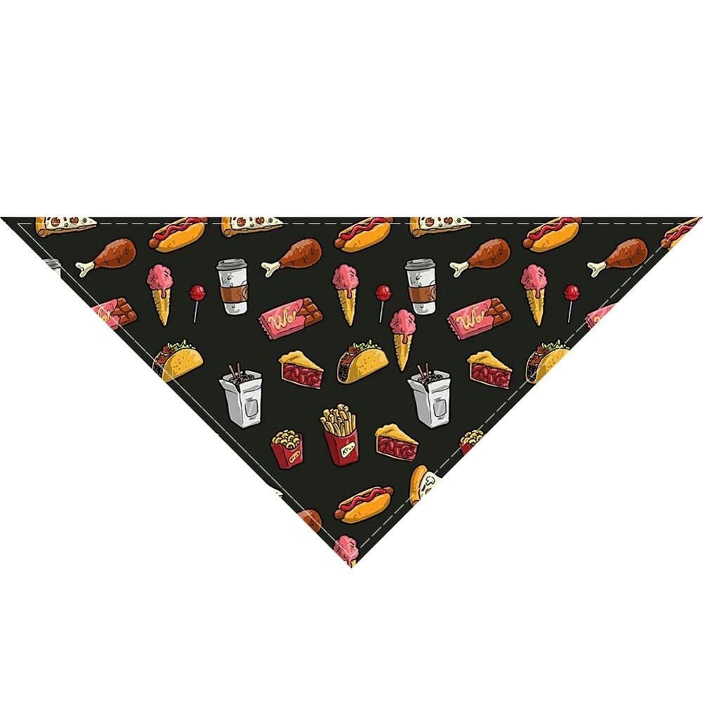 Voedsel Gedrukt Pet Bandana Verstelbare Pet Kat Hond Sjaal Speeksel Handdoek Warm Neck Kraag Halsdoek Tie Bib Bandana Dierbenodigdheden: Style 8 / M
