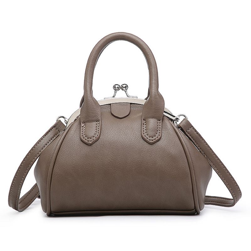 Coolcept Women Pu Leather Handbag Shell Wrist Bag For Women Metal Trap Shoulder Ladies Bag Casual Daily Bag: Gray